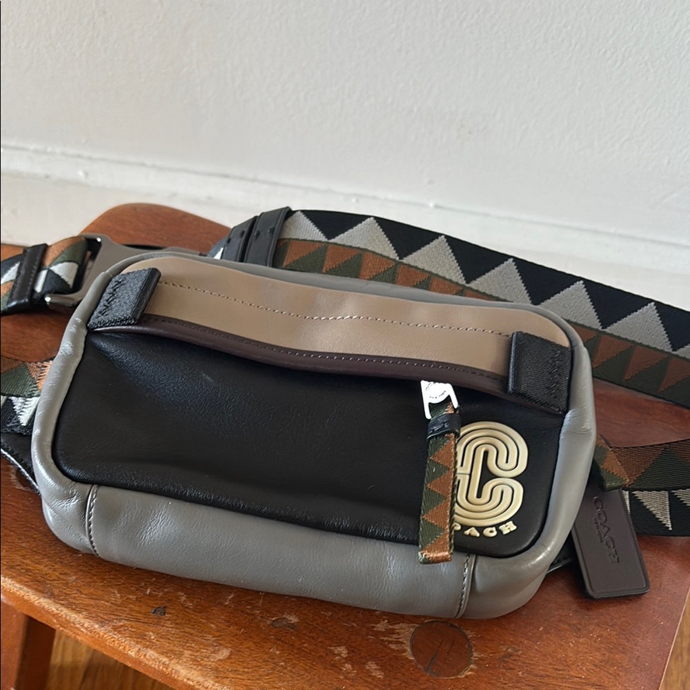 Coach gender neutral Black and Gray Crossbody